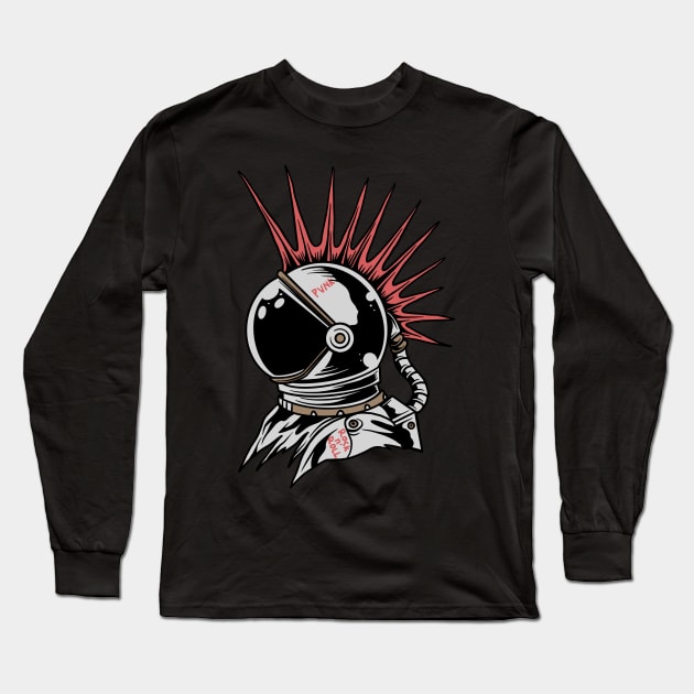 Punk's not dead -astronaut Long Sleeve T-Shirt by Myartstor 